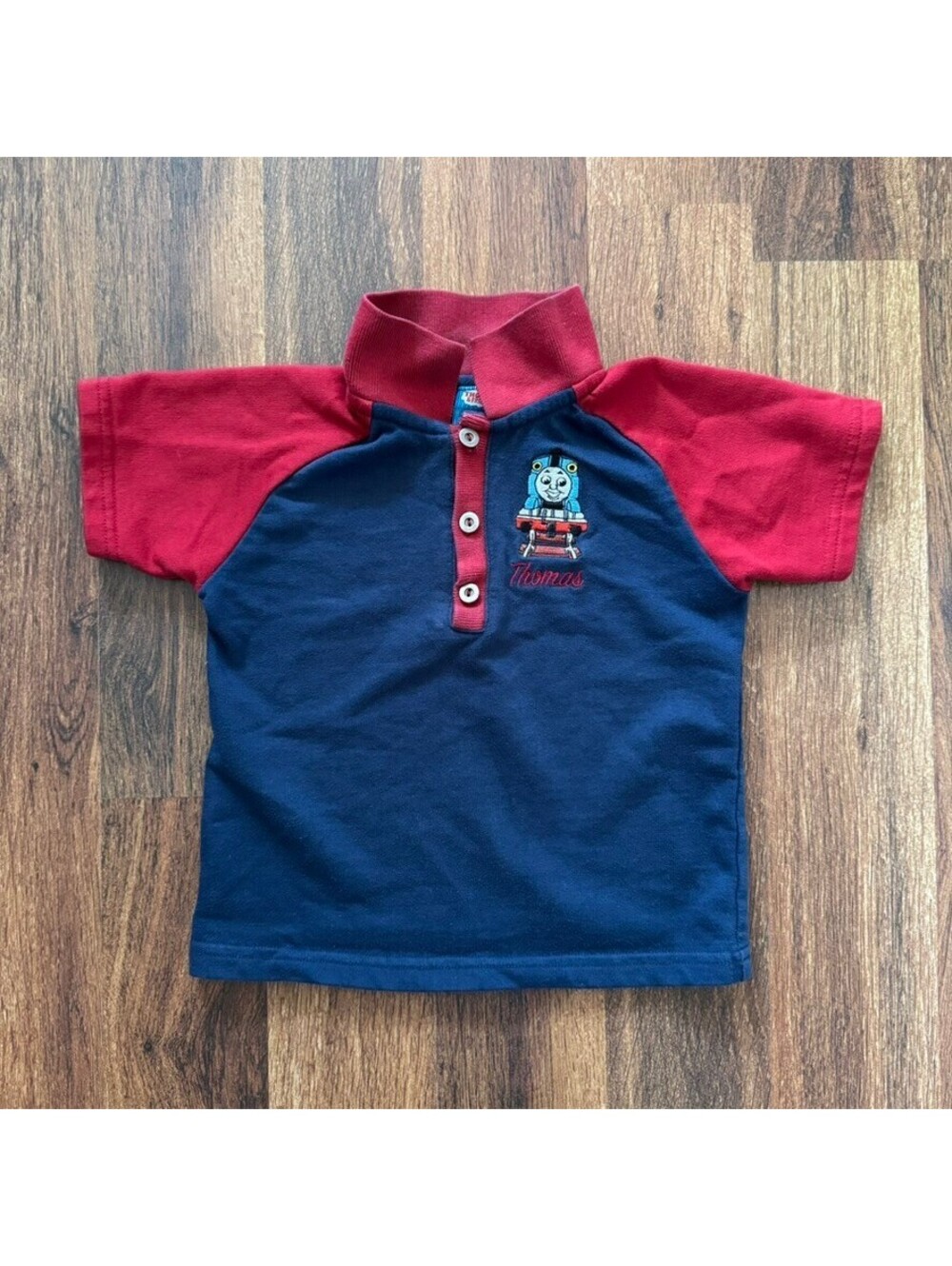 Y2K VTG Toddlers Thomas & Friends Embroidered Short-sleeve Polo Shirt 3T